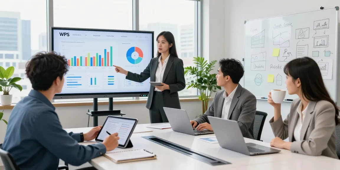 Diverse professionals collaborating around a conference table at the WPS Official Website workplace, showcasing teamwork and technology in a modern office.
