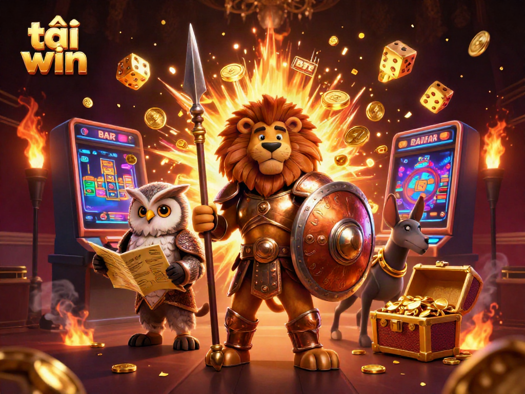 Experience thrilling wins as you tải sun win in this vibrant casino 3D scene featuring dynamic characters and rich game elements.