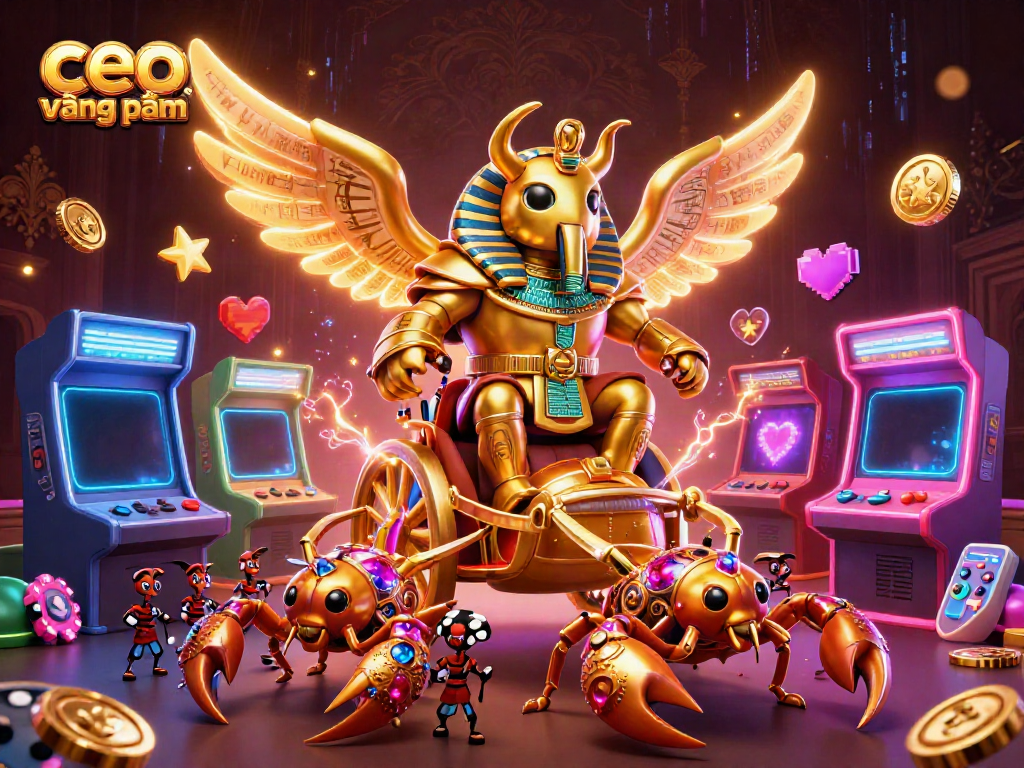 Experience thrilling casino adventures with ceo vương phạm alongside vibrant gaming elements and golden treasures.