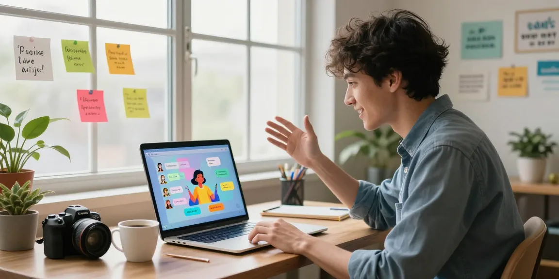 Engaging user interacting with crush on ai chatbot in a modern workspace.